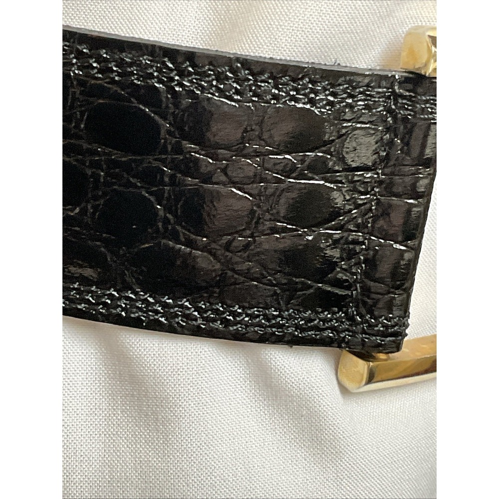 Bergdorf Goodman Crocodile Statement Belt Modular Rings Patent Wide Size 30 - Picture 4 of 12